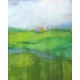 Landscape Abstract Painting - "Landscape interwoven with blue and green"