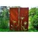 Steel Garden Wall - "Diptych Dandelion" - Modern Outdoor Ornament - 150 x 195 cm