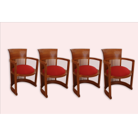 Frank Lloyd Wright "Barrel" Chairs for Cassina, 1986, Set of 4