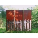 Steel Garden Wall - "Triptycon Stainless Steel Fence" - Modern Outdoor Ornament - 225 x 195 cm cm