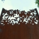 Steel Garden Wall - "Leaves" - Modern Outdoor Ornament - 75 x 195 cm