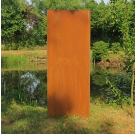 Steel Garden Wall - "Blanc" - Modern Outdoor Ornament - 75 x 195 cm