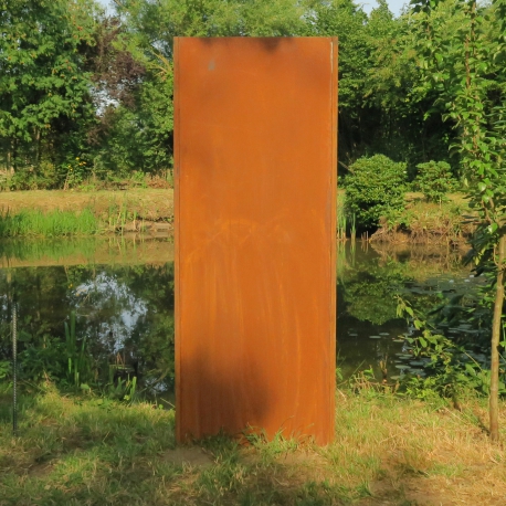 Steel Garden Wall - "Blanc" - Modern Outdoor Ornament - 75 x 195 cm