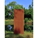 Steel Garden Wall - "Blanc" - Modern Outdoor Ornament - 75 x 195 cm