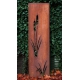 Steel Garden Wall - "Reed" - Modern Outdoor Ornament - 54 x 195 cm cm