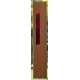 Steel Garden Wall - "with red Rectangle glas" - Modern Outdoor Ornament - 35 x 195 cm