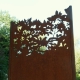 Steel Garden Wall - "Leaves 3" - Modern Outdoor Ornament - 75 x 195 cm