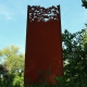 Steel Garden Wall - "Leaves 3" - Modern Outdoor Ornament - 75 x 195 cm