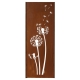 Steel Garden Wall - "Dandeleon 3" - Modern Outdoor Ornament - 75 x 195 cm