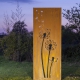 Steel Garden Wall - "Dandeleon 3" - Modern Outdoor Ornament - 75 x 195 cm