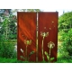 Steel Garden Wall - "Diptychon Dandeleon" - Modern Outdoor Ornament - 150 x 195 cm