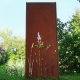 Steel Garden Wall - "Maedow" - Modern Outdoor Ornament - 75 x 195 cm