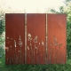 Steel Garden Wall - "Tripychon Maedow" - Modern Outdoor Ornament - 225 x 195 cm