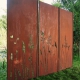 Steel Garden Wall - "Tripychon Maedow" - Modern Outdoor Ornament - 225 x 195 cm