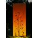 Steel Garden Wall - "Bamboo 1" - Modern Outdoor Ornament - 75 x 195 cm