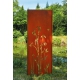 Steel Garden Wall - "Bamboo 1" - Modern Outdoor Ornament - 75 x 195 cm