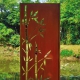 Steel Garden Wall - "Bamboo 2" - Modern Outdoor Ornament - 75 x 195 cm