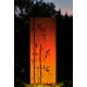 Steel Garden Wall - "Bamboo 2" - Modern Outdoor Ornament - 75 x 195 cm