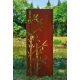 Steel Garden Wall - "Bamboo 2" - Modern Outdoor Ornament - 75 x 195 cm