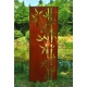 Steel Garden Wall - "Bamboo 3" - Modern Outdoor Ornament - 75 x 195 cm