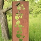 Steel Garden Wall - "Stones" - Modern Outdoor Ornament - 75 x 195 cm