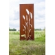 Steel Garden Wall - "Pond 1" - Modern Outdoor Ornament - 75 x 195 cm