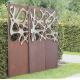 Steel Garden Wall - "Tripychon Stainless Steel" - Modern Outdoor Ornament - 225 x 195 cm