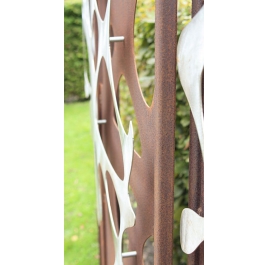 Steel Garden Wall - "Stainless Steel 1" - Modern Outdoor Ornament - 75 x 195 cm