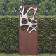 Steel Garden Wall - "Stainless Steel 2" - Modern Outdoor Ornament - 75 x 195 cm