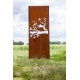 Steel Garden Wall - "Spring" - Modern Outdoor Ornament - 75 x 195 cm