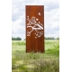 Steel Garden Wall - "Summer" - Modern Outdoor Ornament - 75 x 195 cm