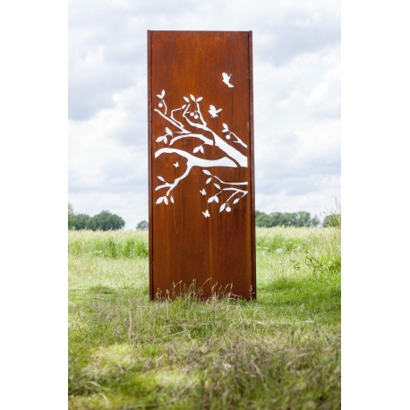 Steel Garden Wall - "Summer" - Modern Outdoor Ornament - 75 x 195 cm