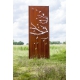 Steel Garden Wall - "Autumn" - Modern Outdoor Ornament - 75 x 195 cm