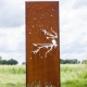 Steel Garden Wall - "Winter" - Modern Outdoor Ornament - 75 x 195 cm