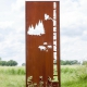 Steel Garden Wall - "Forest 1" - Modern Outdoor Ornament - 75 x 195 cm