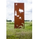 Steel Garden Wall - "Forest 2" - Modern Outdoor Ornament - 75 x 195 cm