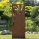 Steel Garden Wall - "Spiral" - Modern Outdoor Ornament - 75 x 195 cm