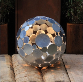 Galvanized Outdoor Globe Light - Diameter 55cm - modern garden ornament