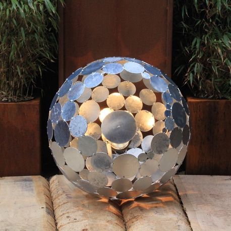 Galvanized Outdoor Globe Light - Diameter 65cm - modern garden ornament