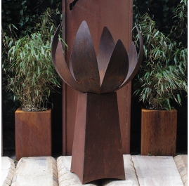 Fireplace - "Base Plate 60x60cm" - Modern Outdoor Ornament