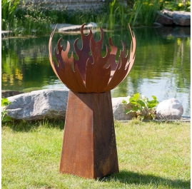 Fireplace - "Base Plate 60x60cm" - Modern Outdoor Ornament