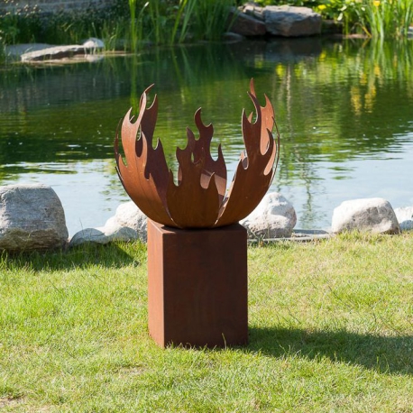 Fireplace - "Base Plate 60x60cm" - Modern Outdoor Ornament