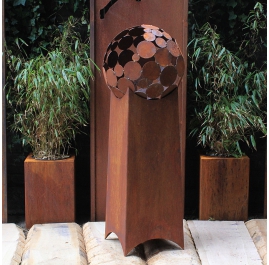 Fireplace - "Base Plate 60x60cm" - Modern Outdoor Ornament