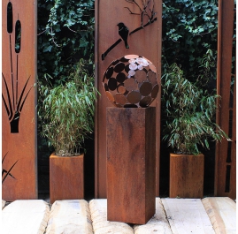 Fireplace - "Base Plate 60x60cm" - Modern Outdoor Ornament