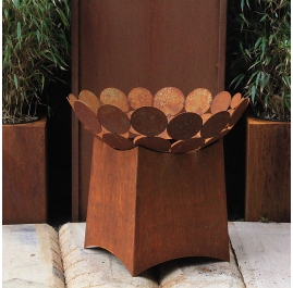 Fireplace - "Base Plate 60x60cm" - Modern Outdoor Ornament