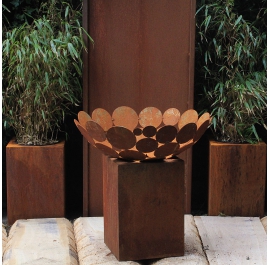 Fireplace - "Base Plate 60x60cm" - Modern Outdoor Ornament