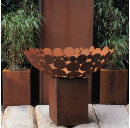 Fireplace - "Base Plate 60x60cm" - Modern Outdoor Ornament