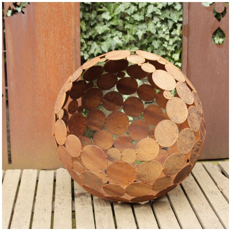 Fireplace/Decoration  - "Rusty Ball" D55cm - Modern Outdoor Ornament