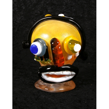 Paul Kostabi - Handcrafted Murano Glass Sculpture Abstract Face