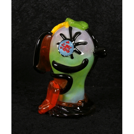 Paul Kostabi - Handcrafted Murano Glass Sculpture Abstract Face